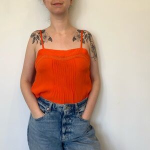 Bohemian Bright Orange Women's Camisole in size Small